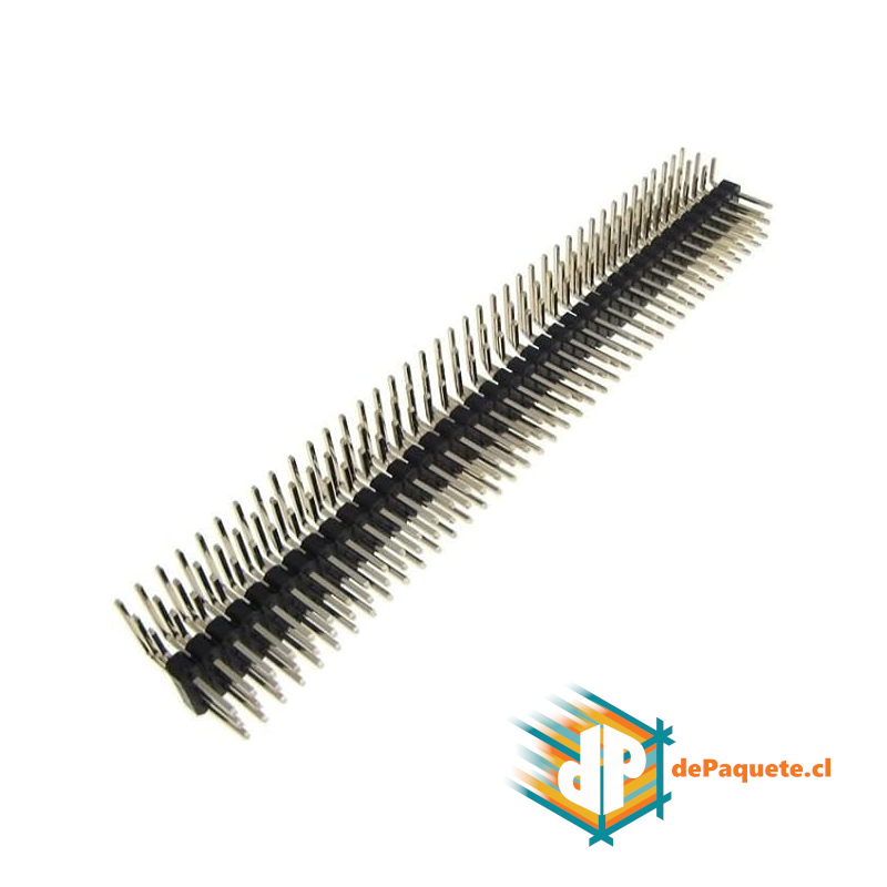 Pin Header 2x40 Macho 2.54mm de 90° 