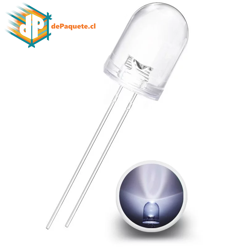 Diodo LED 10mm Blanco Alto brillante