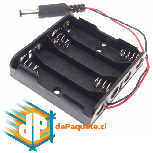 Portapilas x4 AA con plug